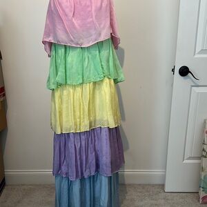 Olivia Rubin Rainbow Cici Maxi Multicolor Layered Dress